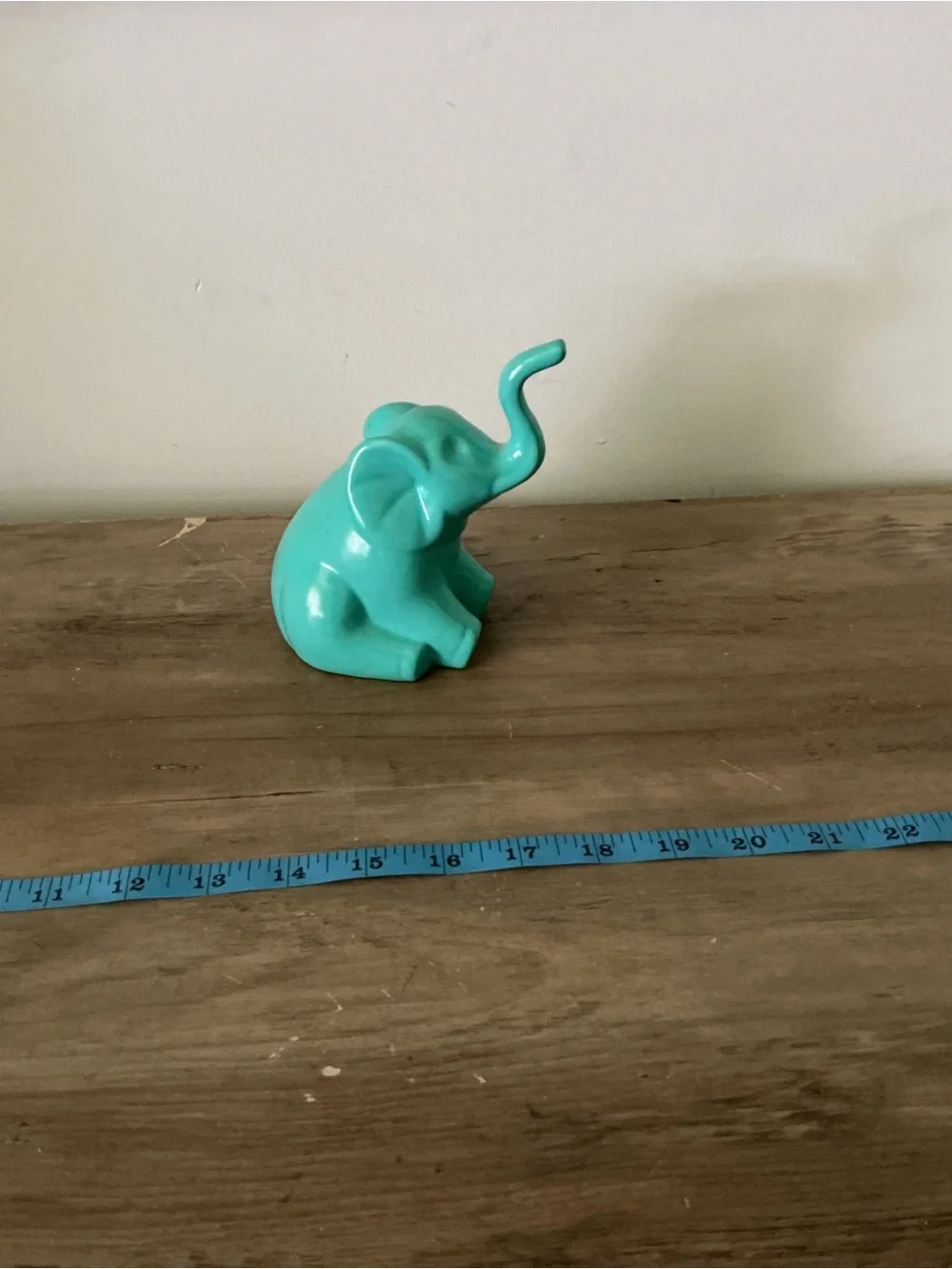 Ceramic Turquoise Elephant Figurine Accent for Wall Decor